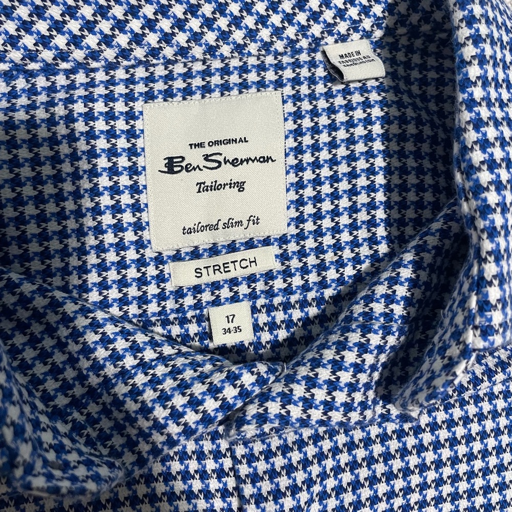 Ben Sherman Men’s Tailored Slim Fit Stretch Shirt, Size 17 - 34/35 - Picture 2 of 7